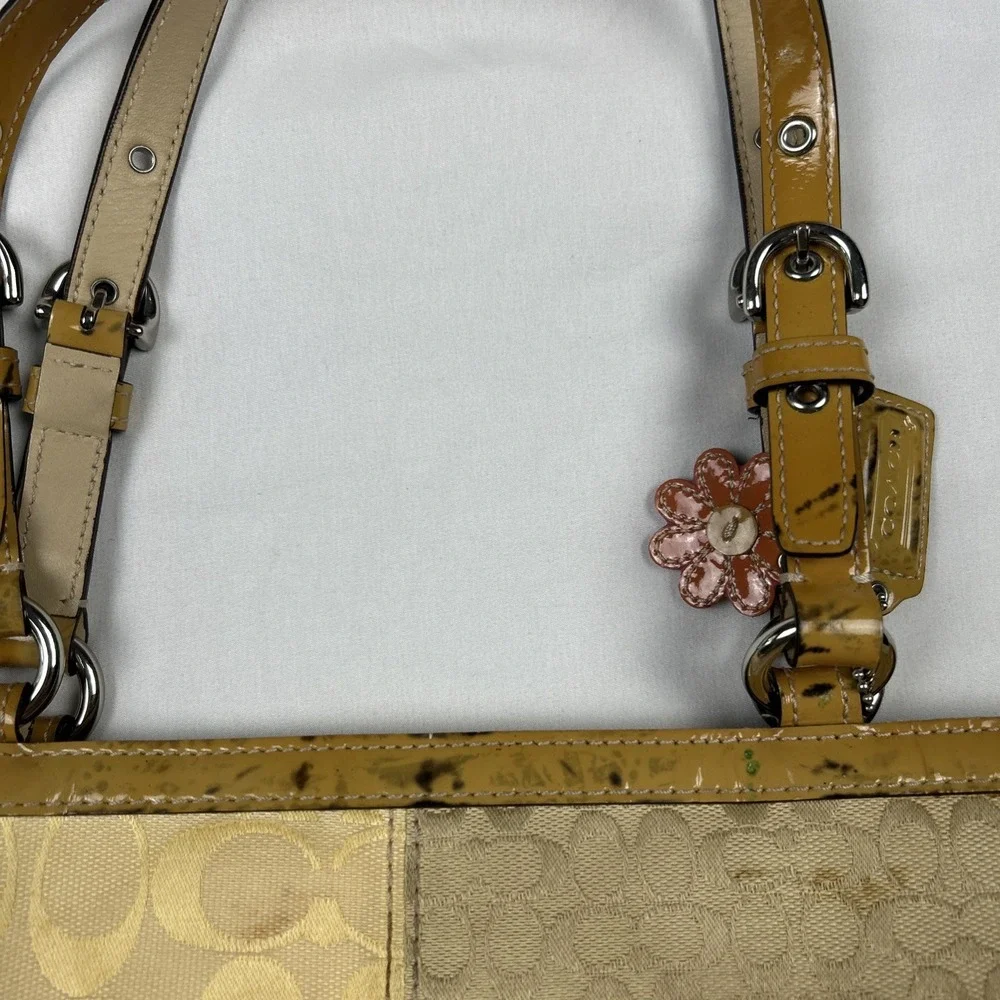 COACH Soho Y2K Patchwork Tote Signature Jacquard Spring Pastel F14868 READ